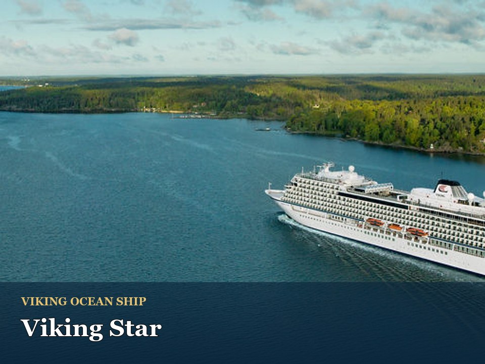 Viking Star cruise ship — Luxury cruise ship sailing scenic waters
