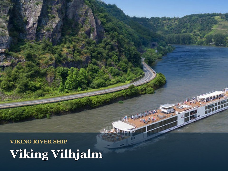 Viking Vilhjalm cruise ship — Scenic river cruise through lush valley