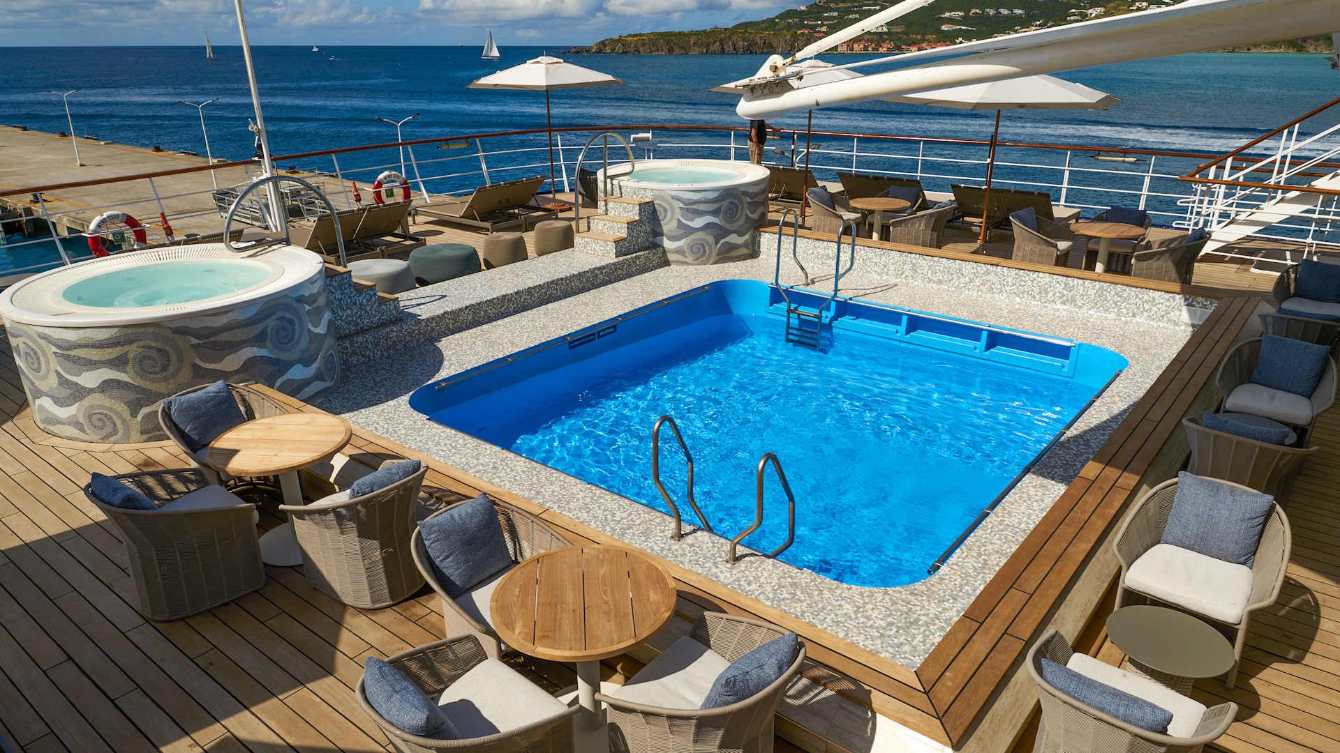 Open deck space aboard Wind Surf